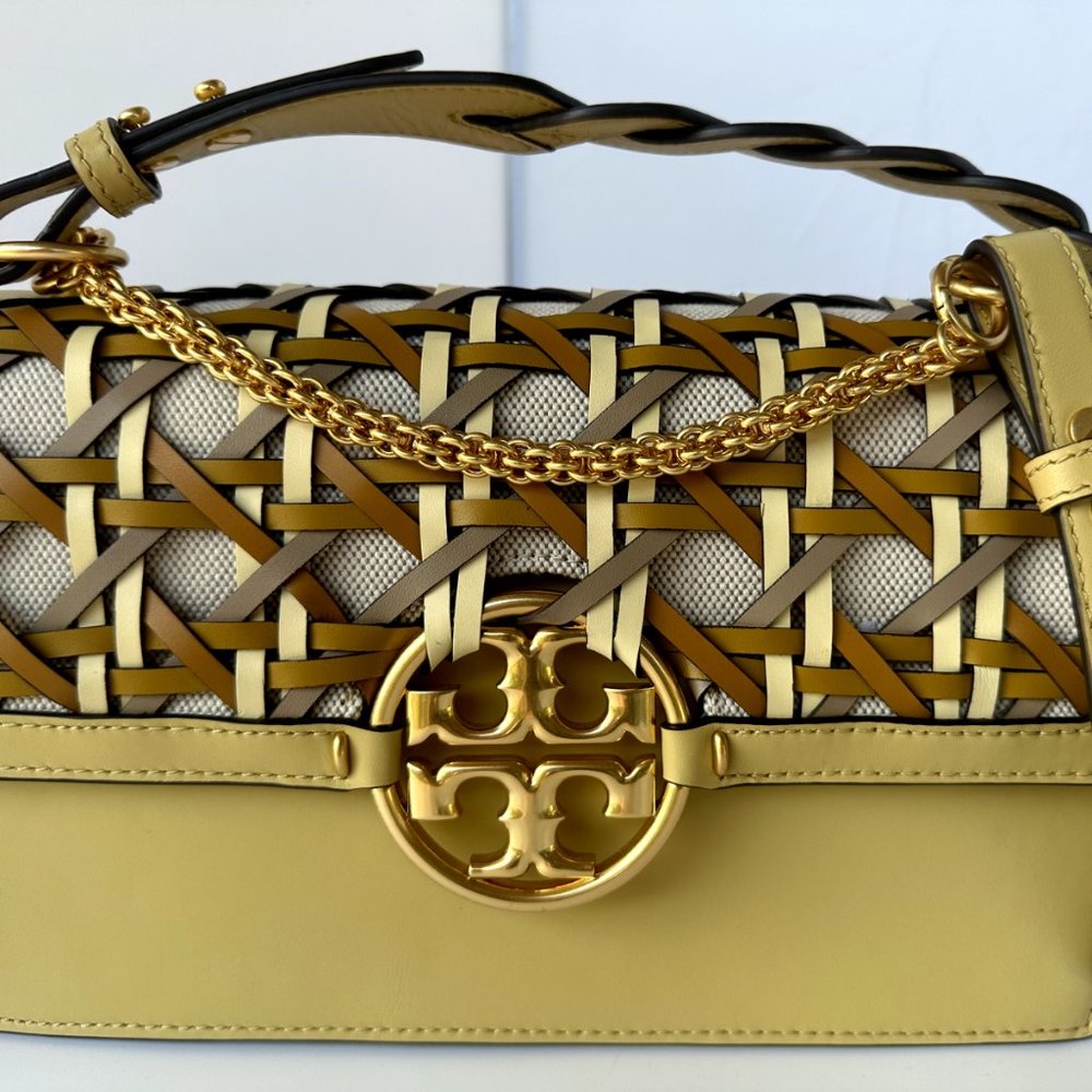 New Tory Burch Women's Miller Basketweave Shoulder Bag Handbag